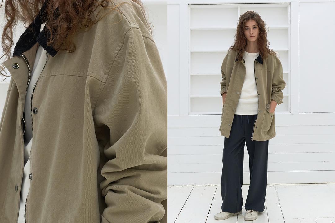 Cotton work jacket (beige)