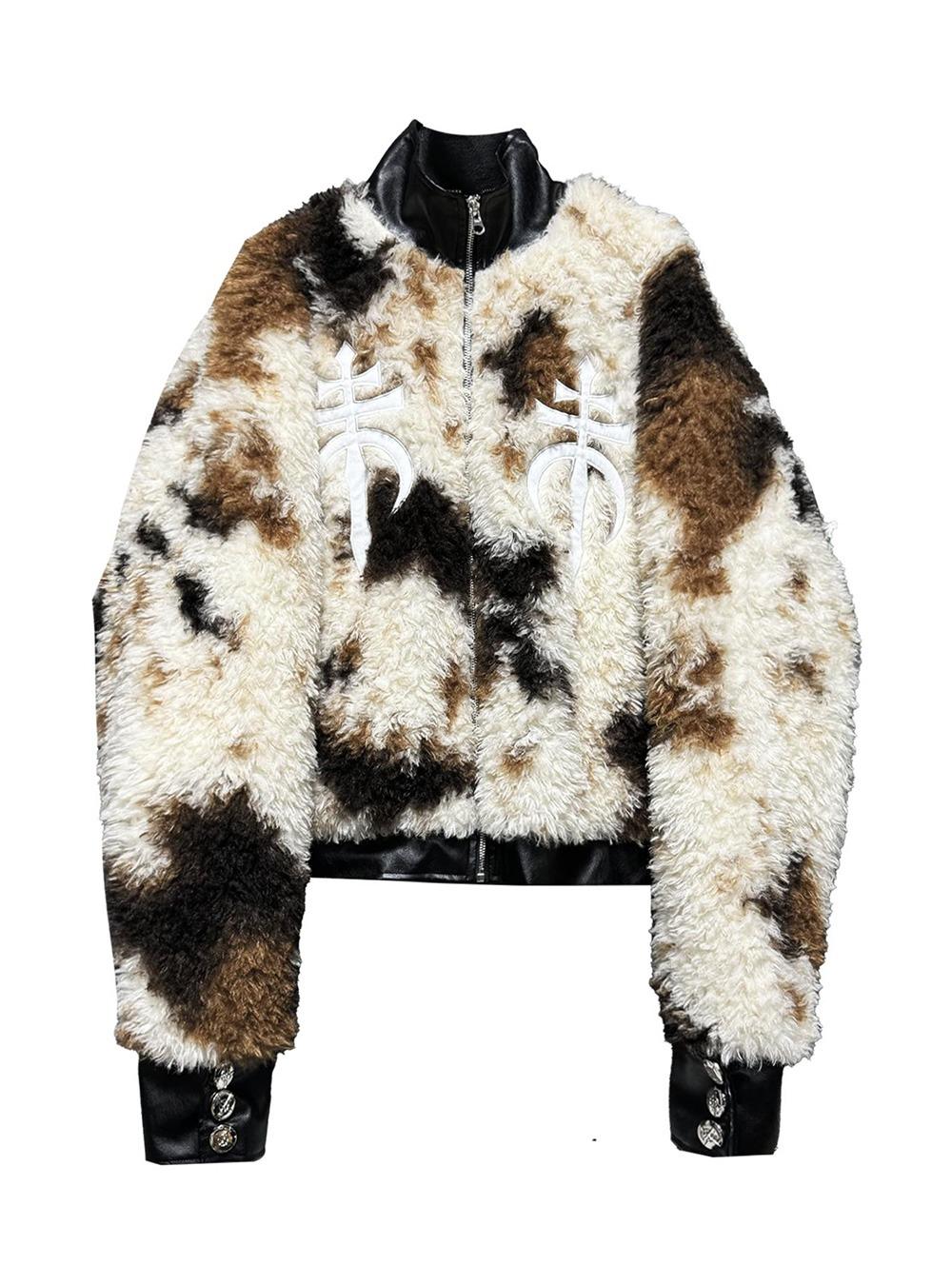 [DETW] Multicolor Sherpa Fur Bomber Jacket