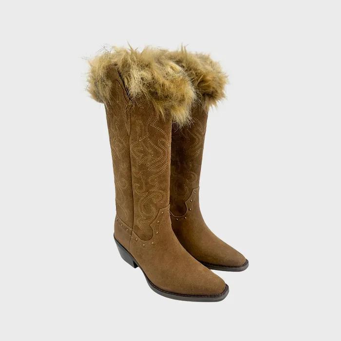 Western Mix Fur Boots