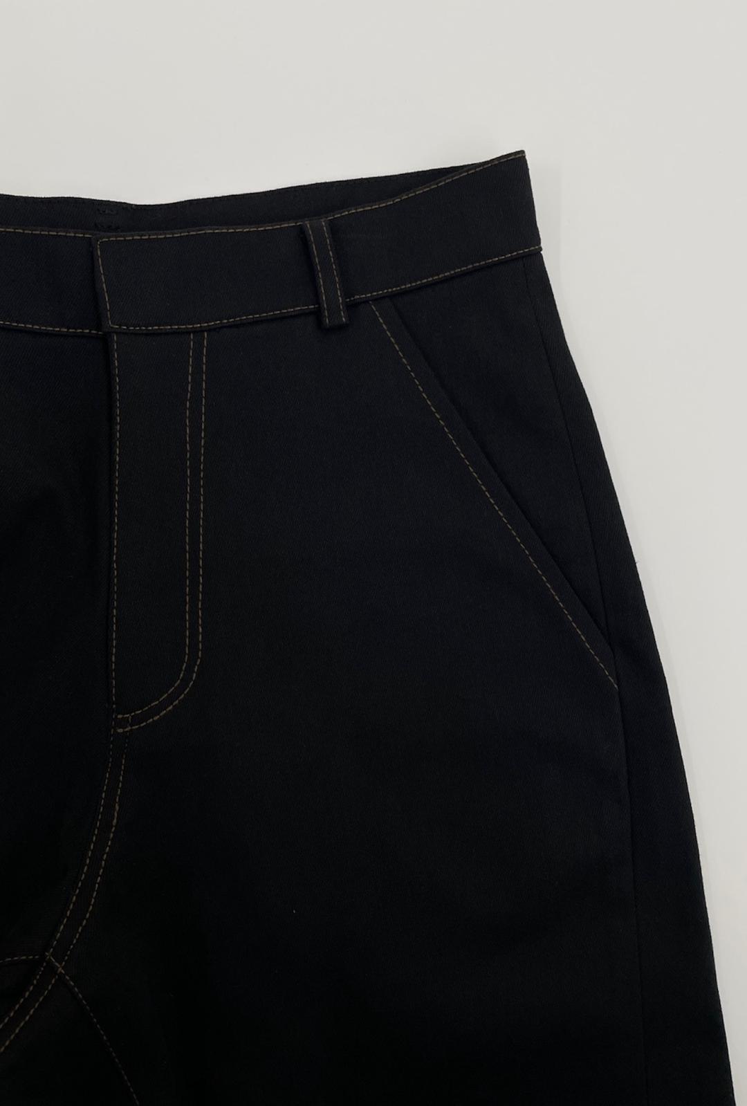 Curved Cotton Pants
