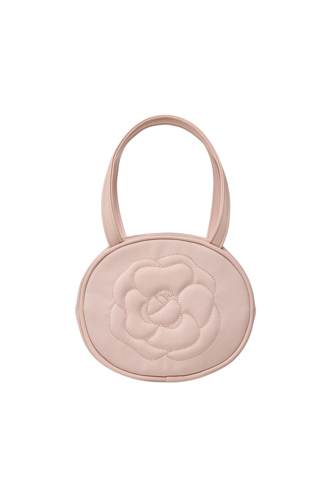 ROSE STITCH ROUND BAG-PINK