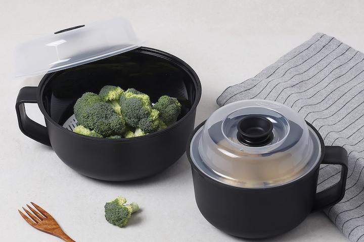 핸디형 전자레인지 라면용기 그릇 계란찜 찜기 대+중 세트