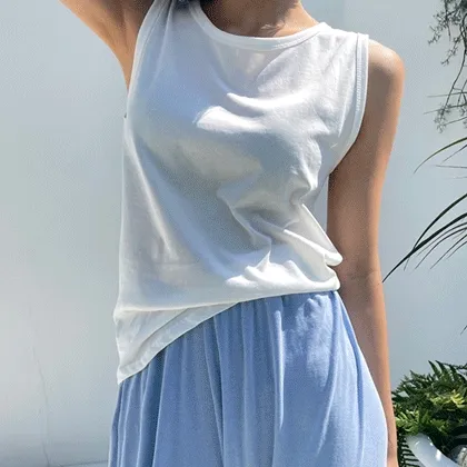 [6천장돌파/주문폭주] 고퀄리티 베이직 코튼 슬리브리스 나시 3color