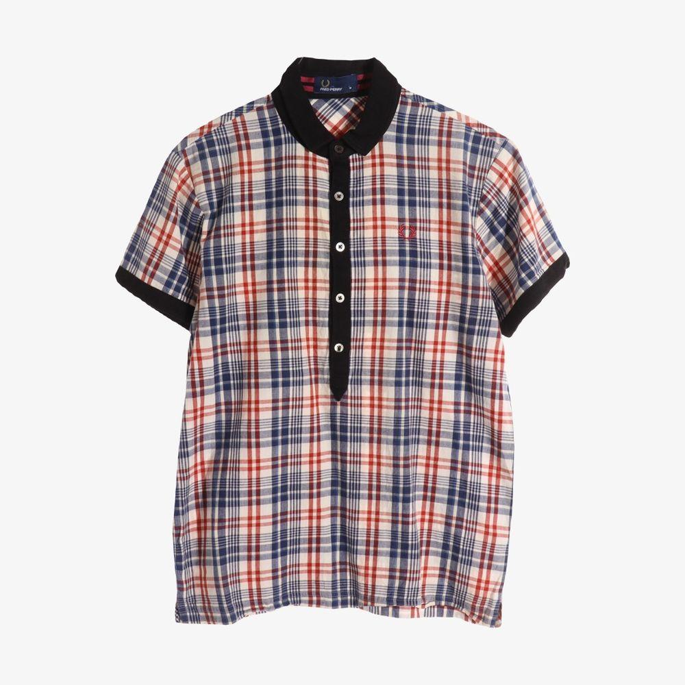 FRED PERRY 프레드페리 코튼 체크 PK 티셔츠 M