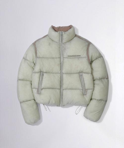 104 Sheer Cropped Puffer Down Green