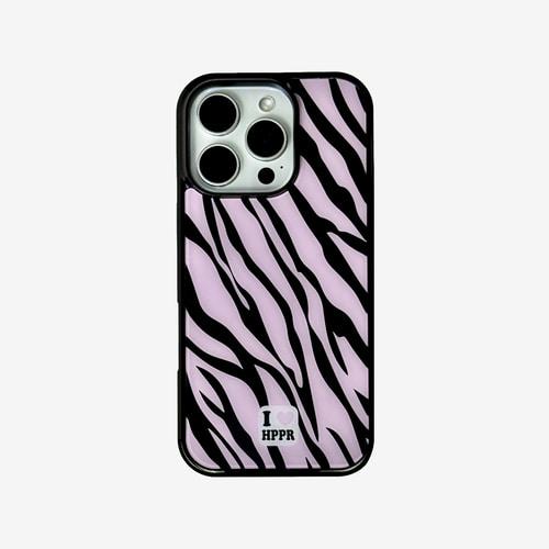 [주문 후 제작]지브라 (핑크블랙) 글라스 범퍼 아이폰 케이스 (맥세이프 추가 가능)