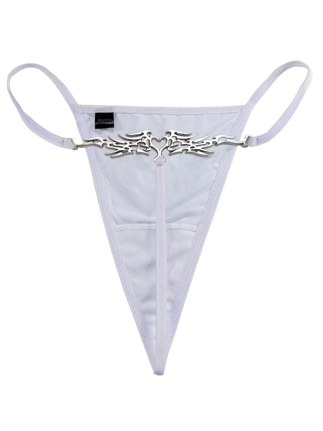 Heart tattoo thong | White - XS