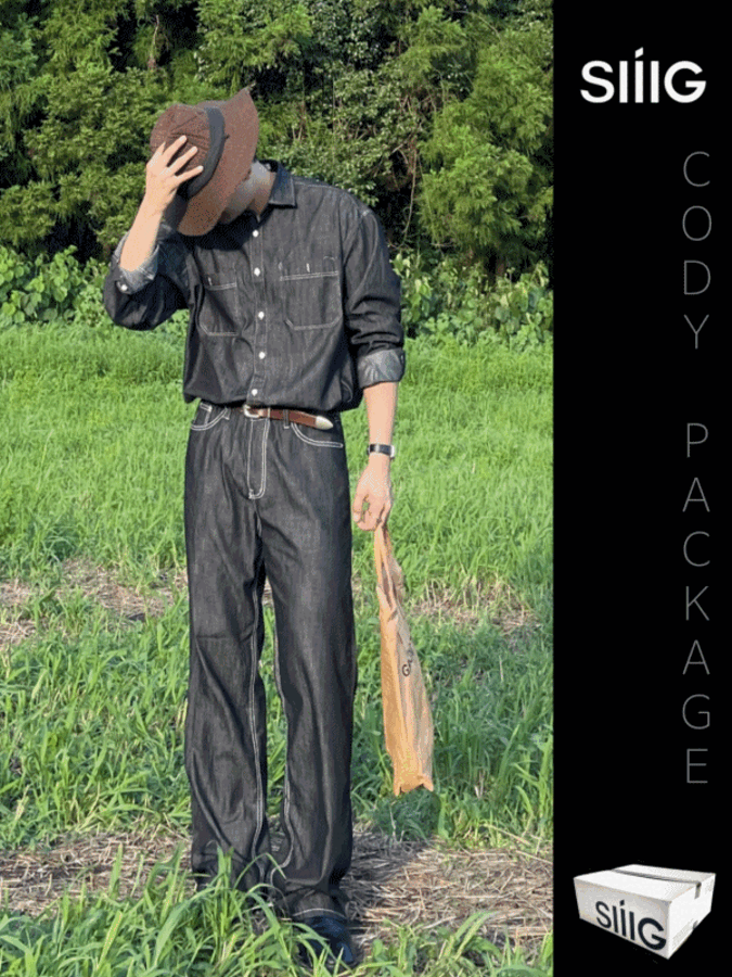 [반팔 추가][CODY SET][데님셔츠 + 데님팬츠] 요즘 유행하는 데님 코디