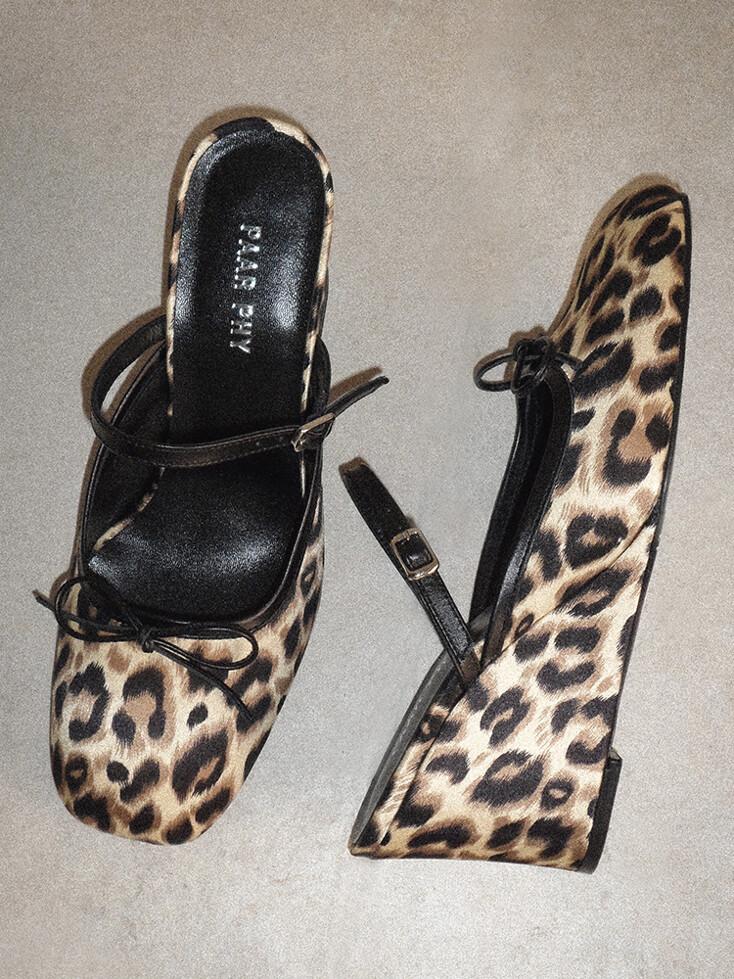 PP BALLET HEELS [SATIN LEOPARD]