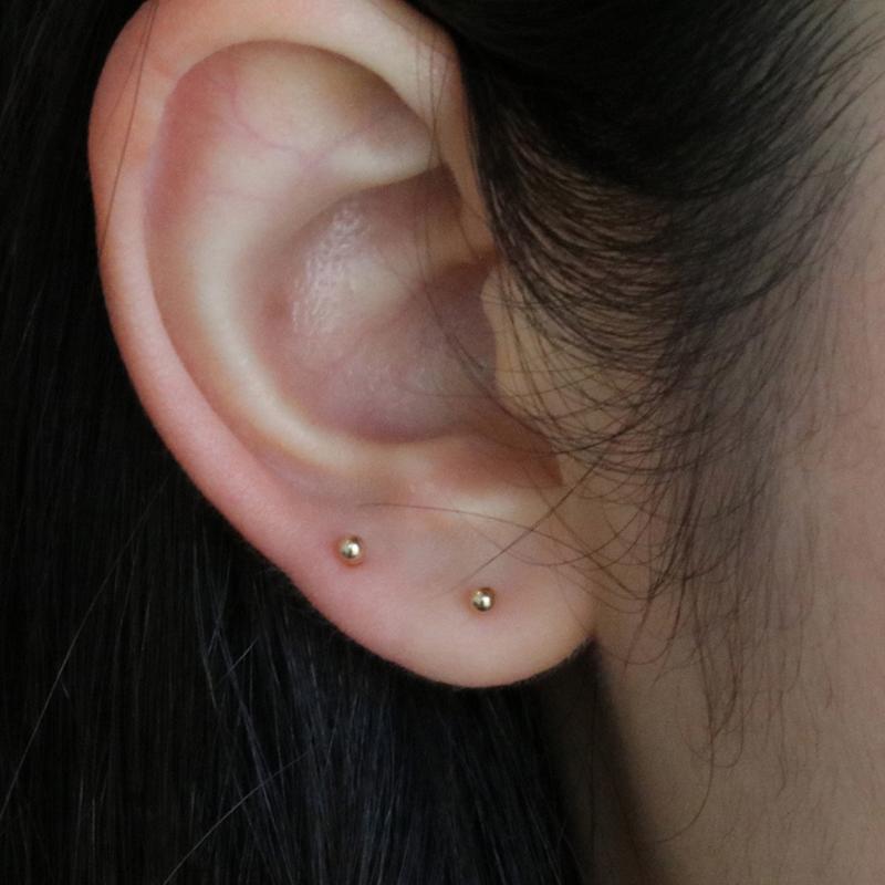14k 골드 미니 귀걸이 (2color)