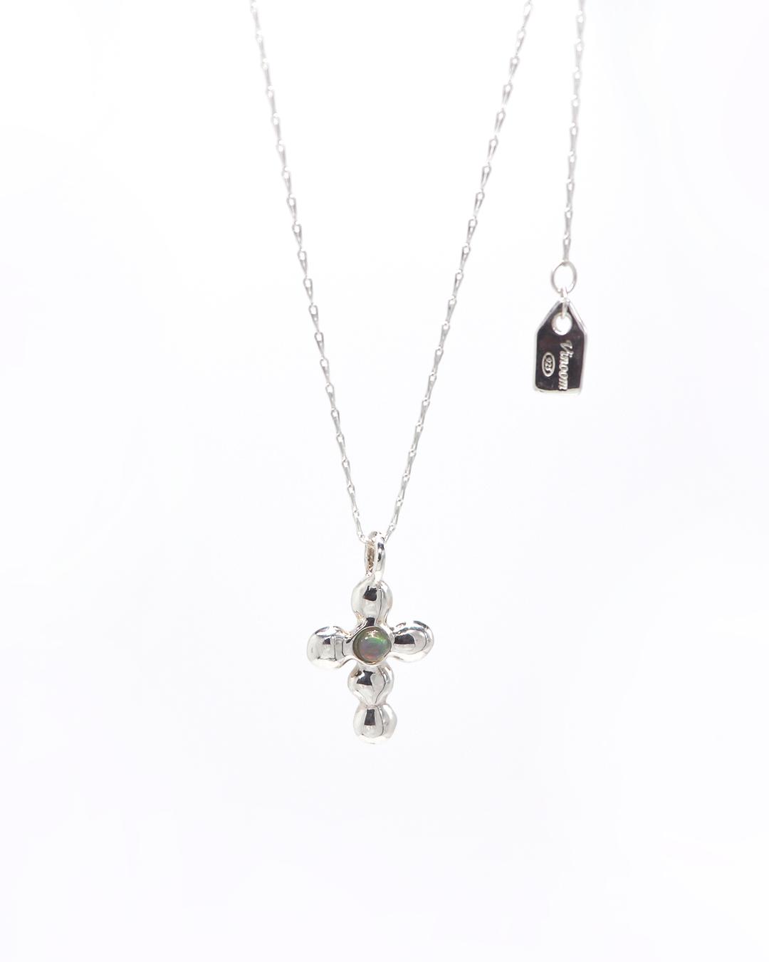 cross necklace (black opal)