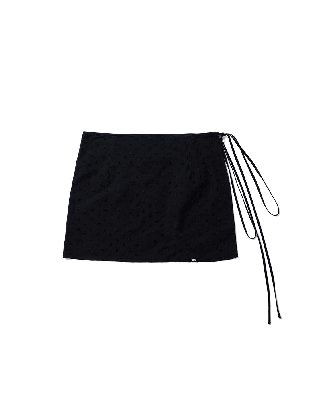 Flower Layered Mini Skirt Black