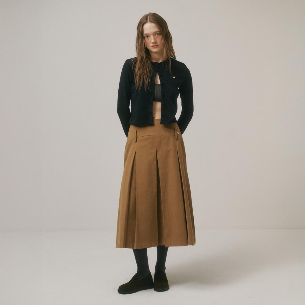 [플로히PICK] PLEATS LONG SKIRT_CAMEL