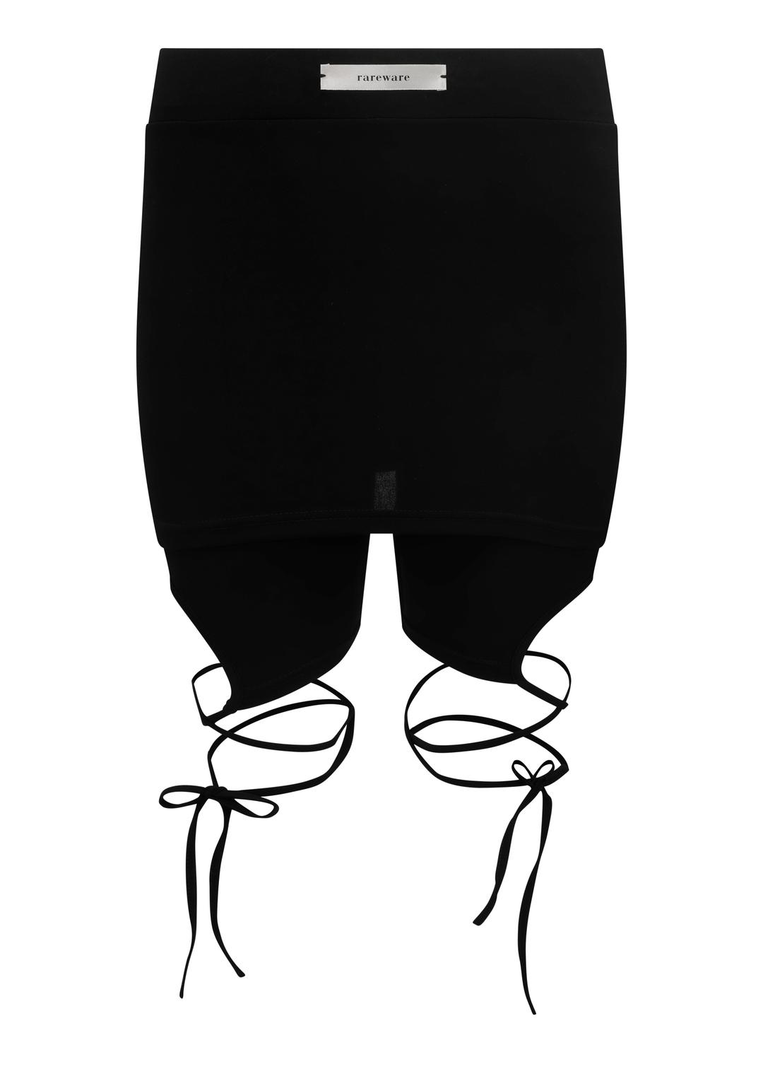 Skirt-layered shorts (Black)