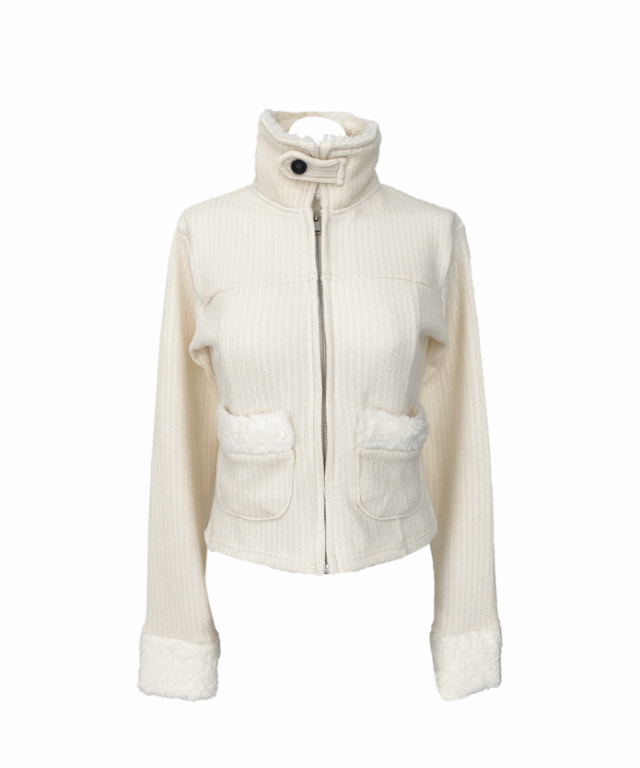 Andy fur slim zip up (3colors)