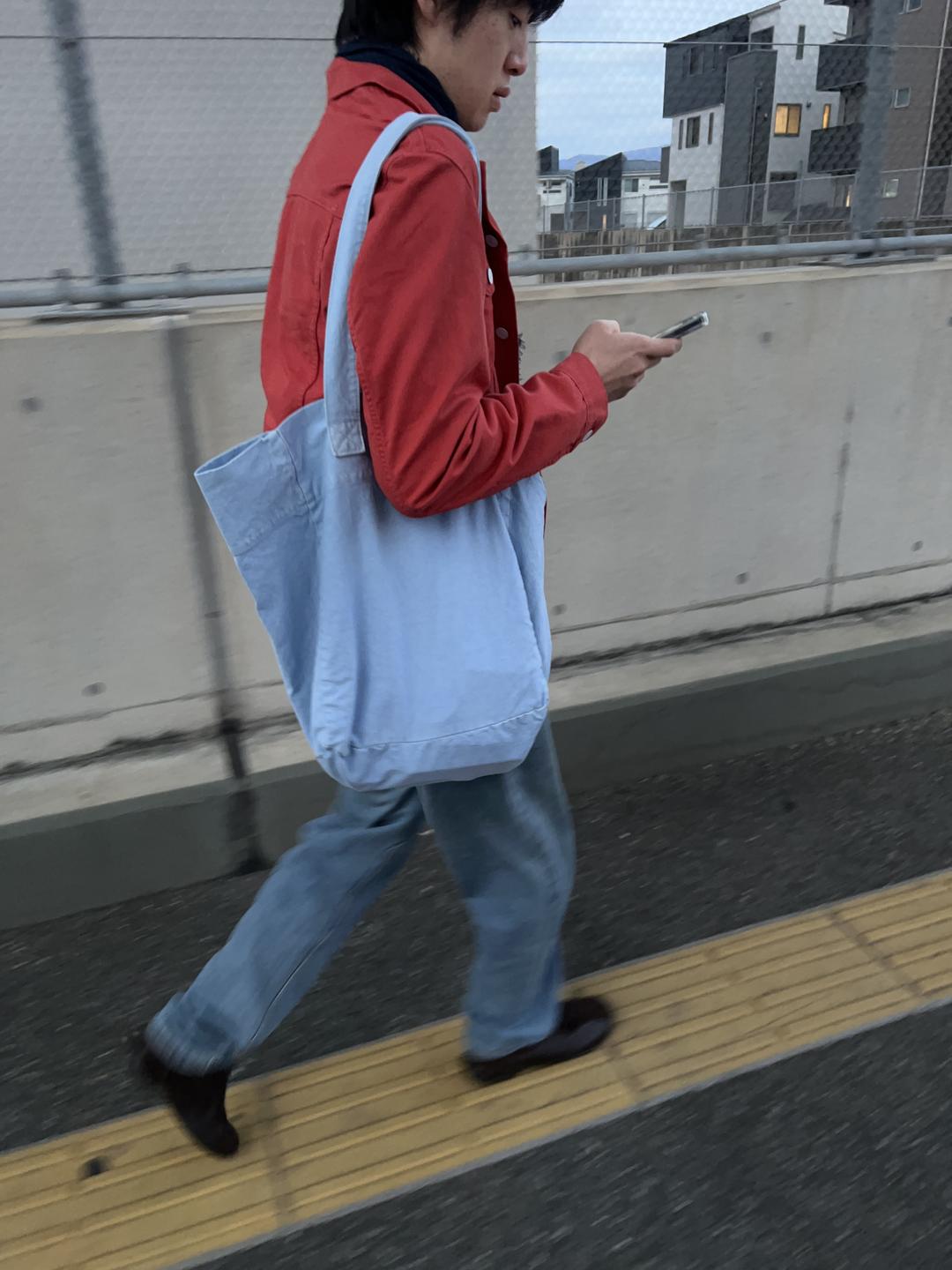 archival washed big shoulder bag