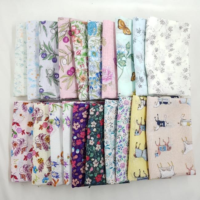 가제 국산 면 에티켓 페이즐리 반다나 손수건 스카프