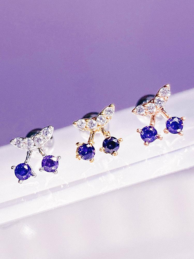 [VIOLET] Cherry Piercing/Earring
