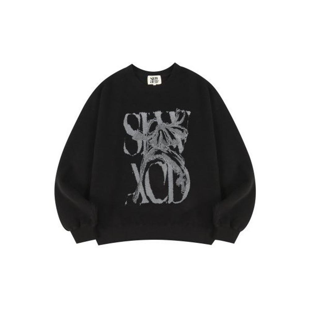 SLOW ACID 피치스킨 러스티 로고 스웨트셔츠 [블랙] PEACH SKIN RUSTY LOGO SWEATSHIRTS [BLACK]