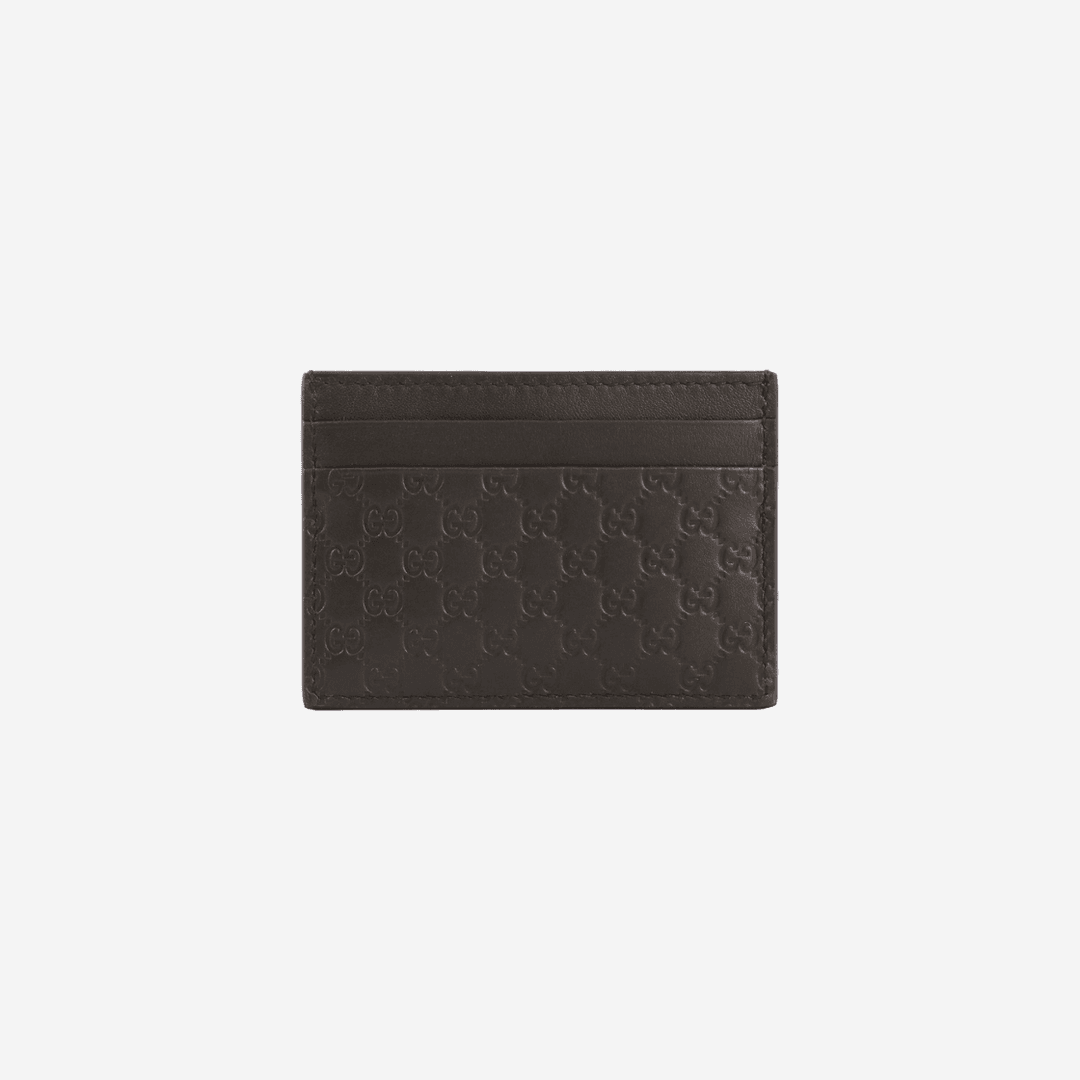 Gucci Micro GG Ssima Card Case Brown
