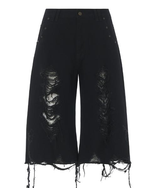 이에스씨 스튜디오(ESC STUDIO)  damage washing culotte pants (black) - 사이즈 & 후기 | 무신사