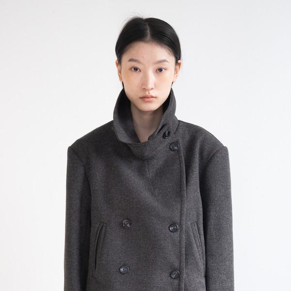 Formal Short Pea Coat (Charcoal)