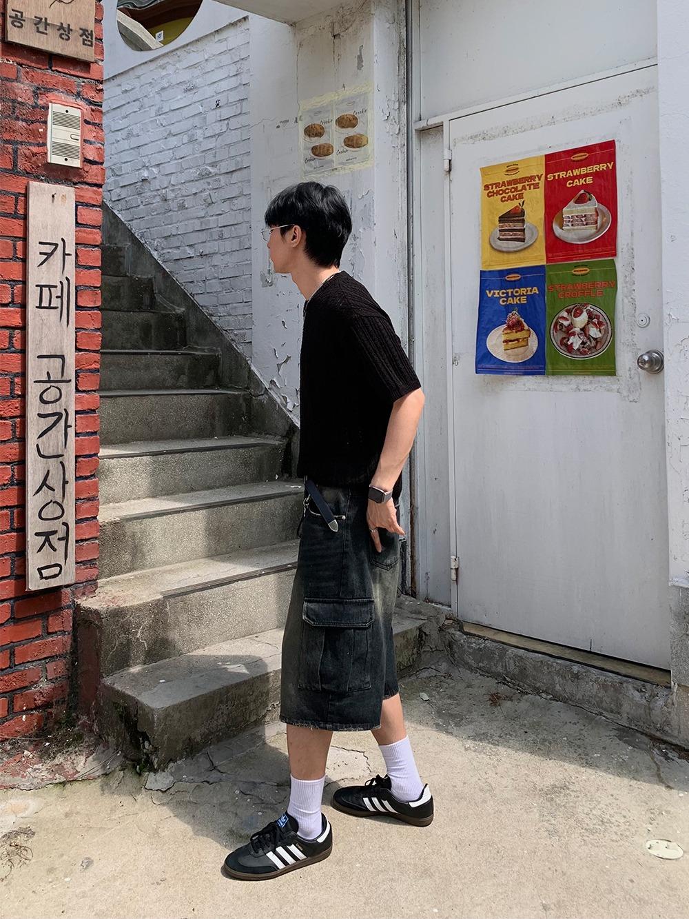 (주문폭주) DEEP-GREEN TONE CARGO BERMUDA PANTS