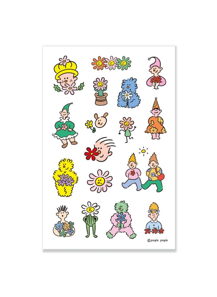 꽃스티커(화이트)