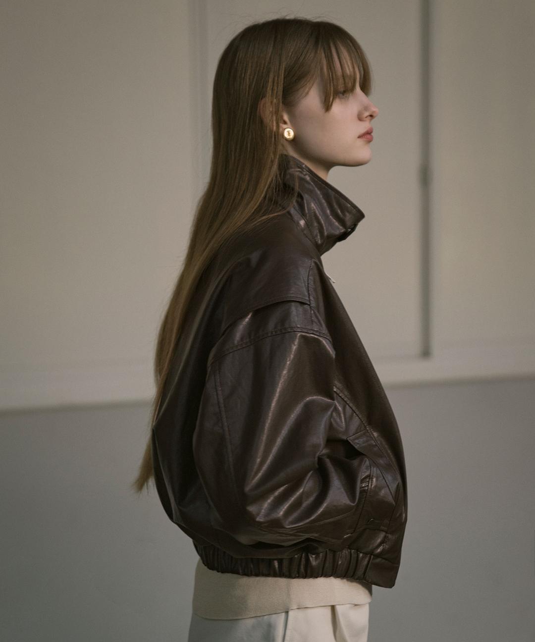 시야쥬 [직진배송]SIOT4075 Leather bomber jacket