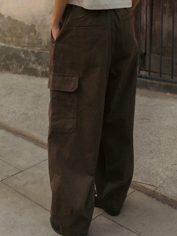 ERWAN VOLUME CARGO TROUSERS, OLIVE BROWN