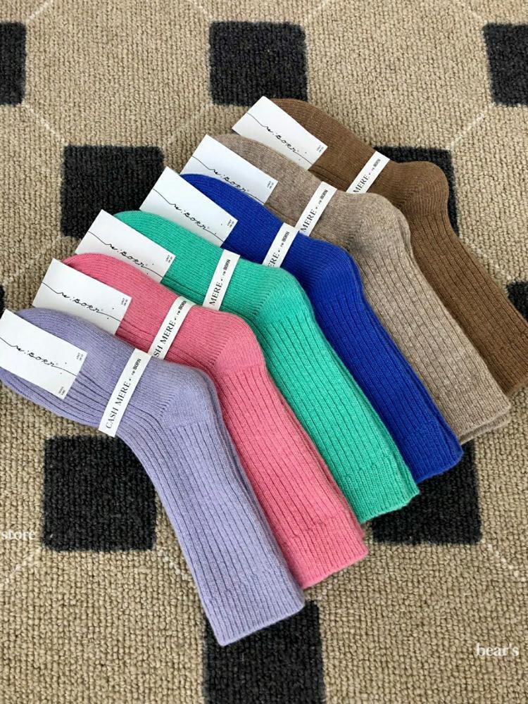 reborn 골지 캐시미어 장목 울양말 골지 롱삭스 겨울 니트양말