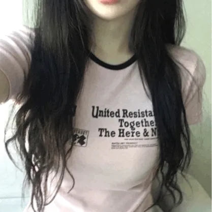 [여리핏/힙해요!] 투게더 크롭 굴림 반팔티 (4color)