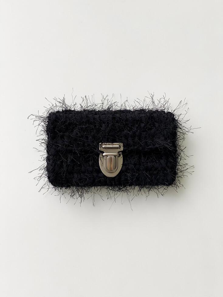 Buckle Card Wallet - Hairy Black