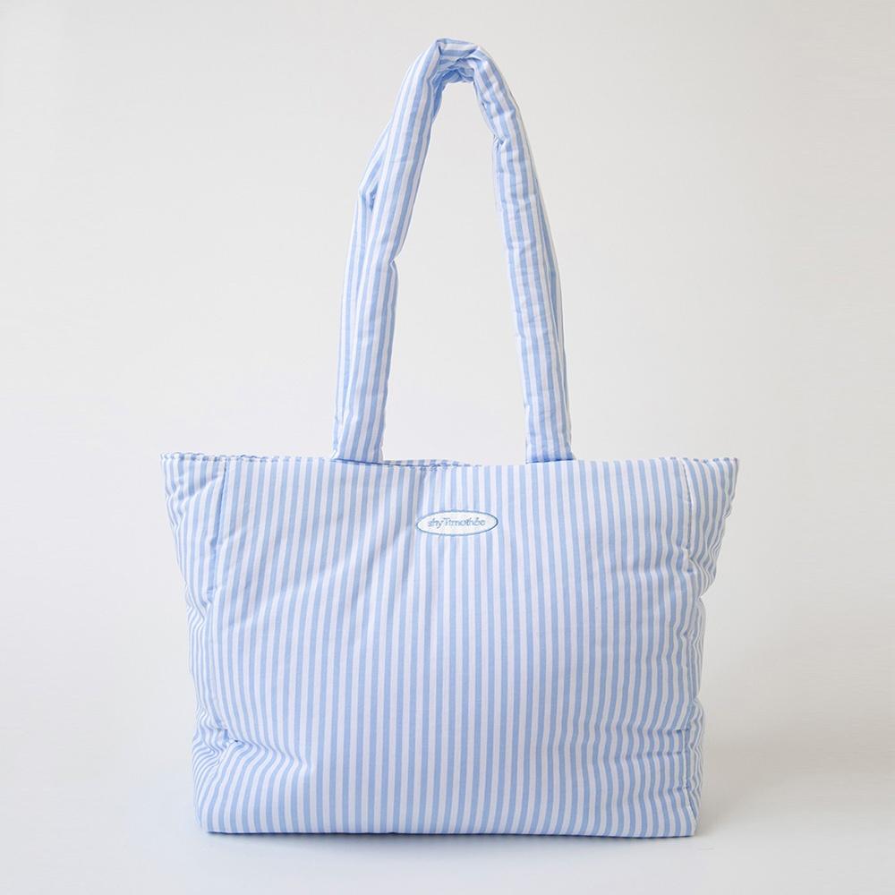 Large stripe padded bag _blue