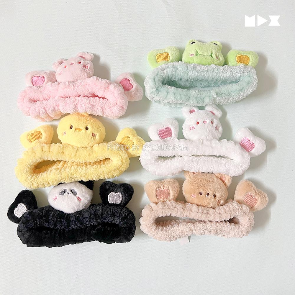 별다팜 동물 하트 토끼 병아리 돼지 곰 팬더 세안밴드 샤워 세수 파자마 파티 머리띠