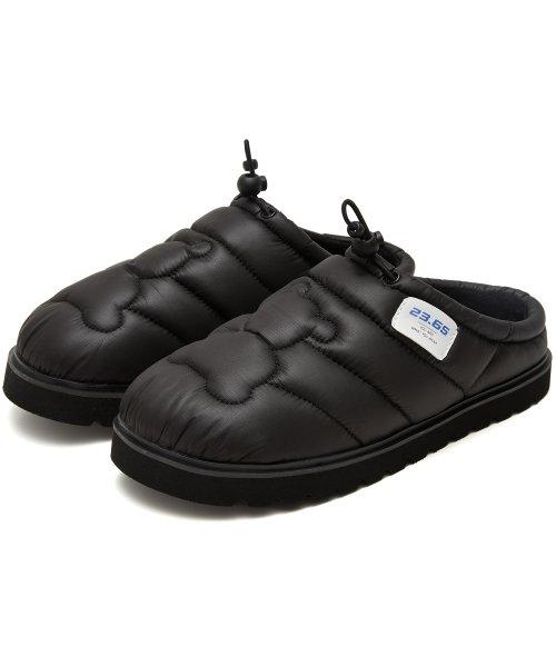 폴카1 패딩 방한 슬리퍼 베어 유광 블랙