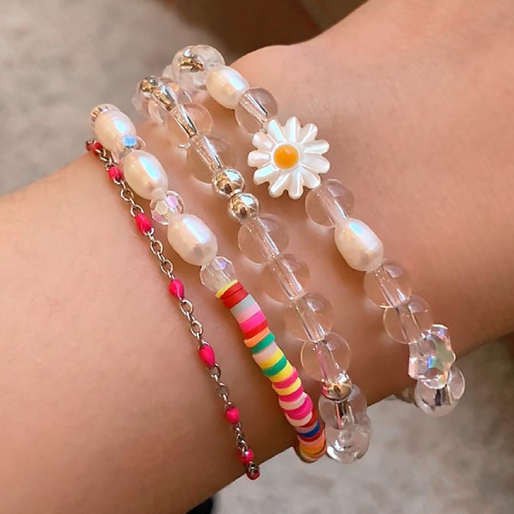 [포미제이] 원석 담수진주 비즈 팔찌 5type