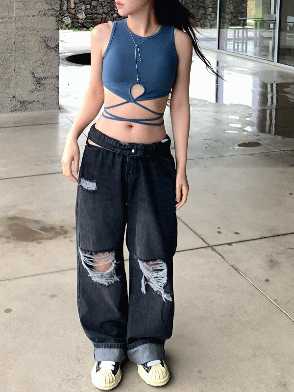 [공용]더티 디스트로이드 팬츠