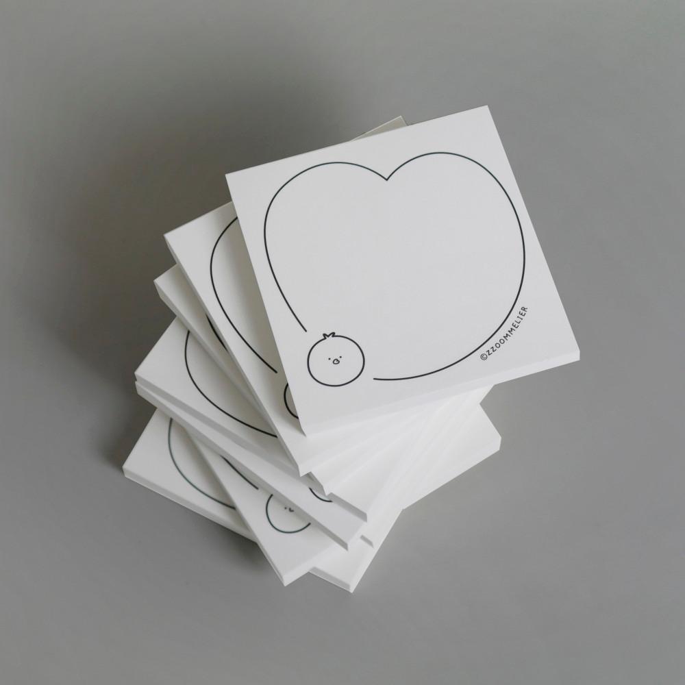 k-오리 라인 하트 떡메모지 / 플래너 일정 메모패드 [쭈믈리에]