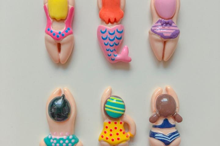 헤엄치는 사람들 여름 바다 수영 자석 마그넷 냉장고자석 귀여운자석 6P