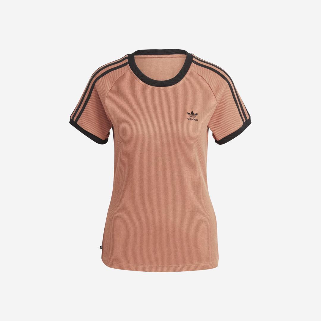 (W) Adidas 3-Stripes Slim T-Shirt Clay Strata - KR Sizing