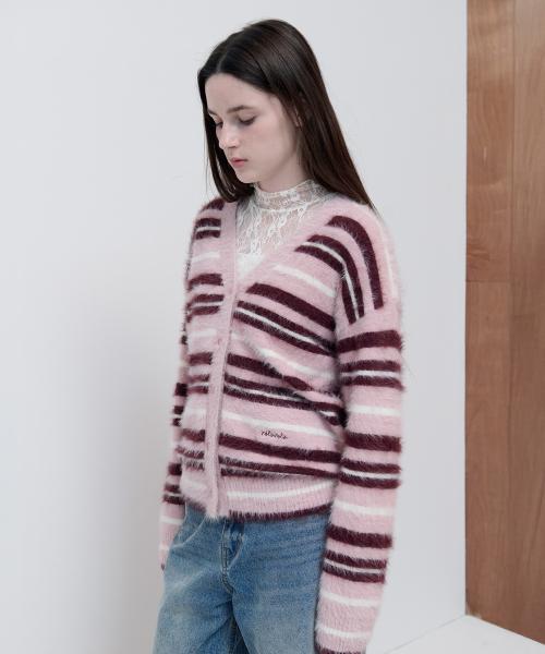 FLUFFY LOOSE FIT CARDIGAN PINK