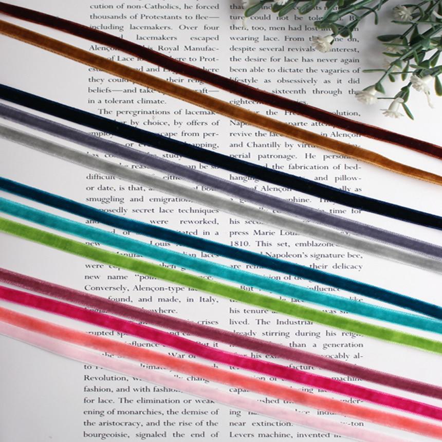 뉴 벨벳 리본 테이프 6mm 12컬러 부자재