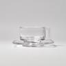 ARNO GLASS CUP AND SAUCER/CLEAR
