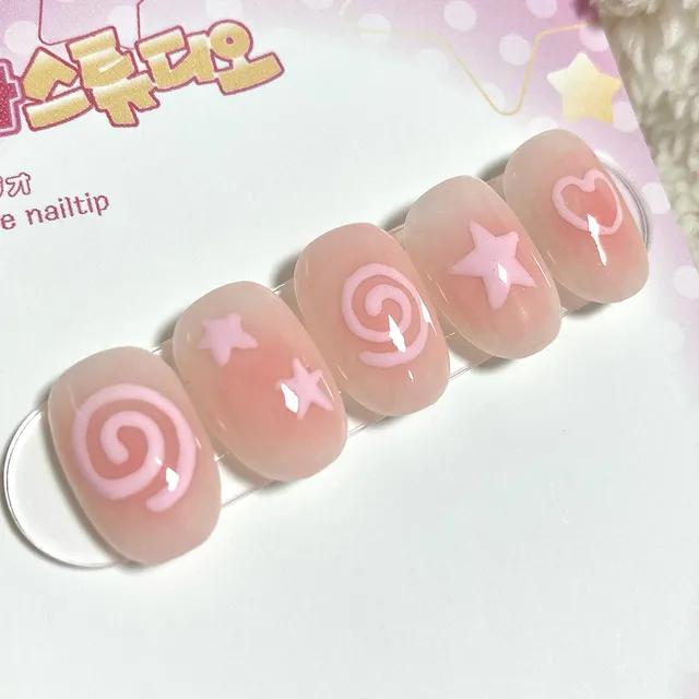 🍥 나루토마끼 레볼루션 🍥 치크 블러 핑크 수제네일팁