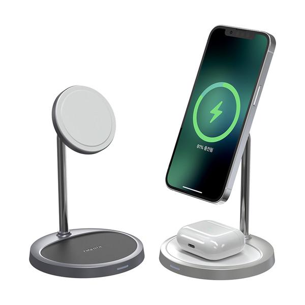 CHOETECH 초텍 MFM 애플 인증 15W 2in1 맥세이프 무선충전기 T575-F-MFM