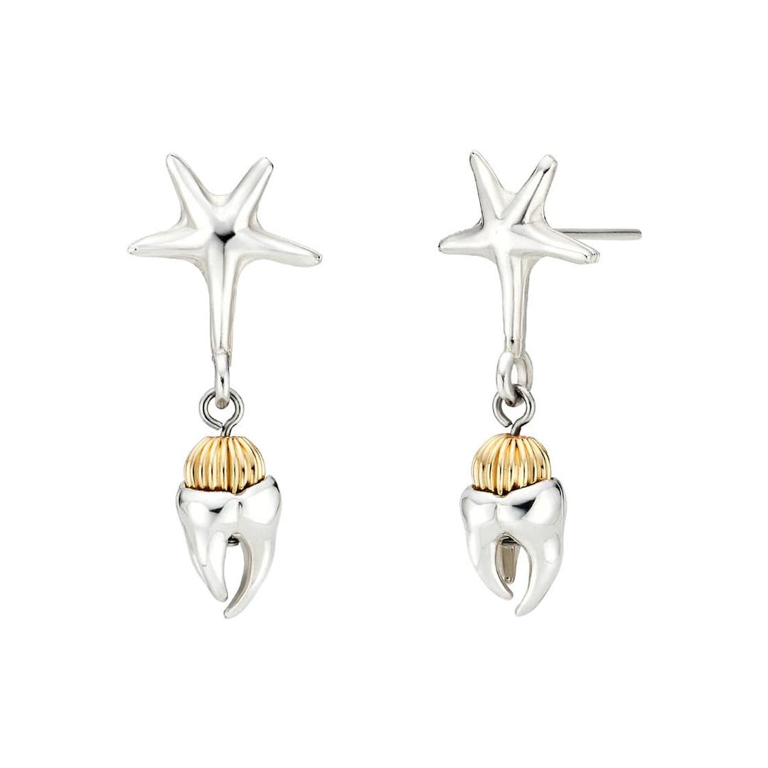 Starry Baby Teeth Earrings (14KGF)