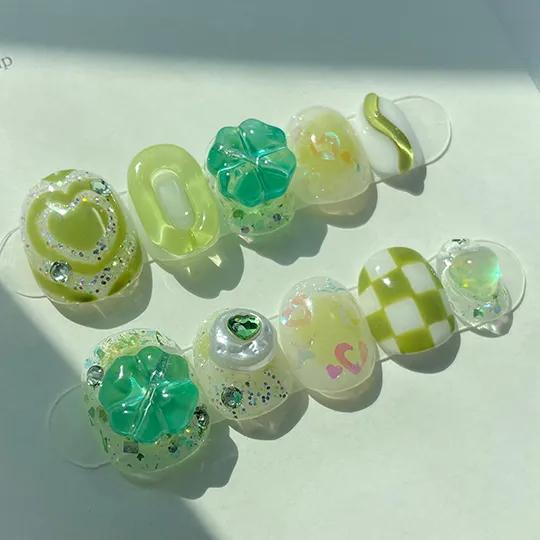 (🍀인기폭발)할인—̳͟͞͞💚클로버빔🍀[nailondam]수제네일팁