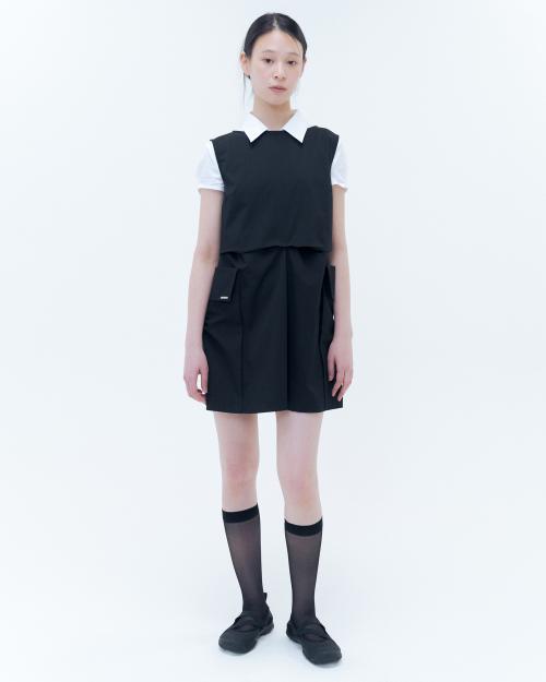 Pocket shirts one piece BLACK