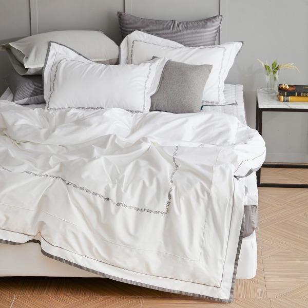 이집트코튼 리프자수 이불커버 세트 S/Q/K